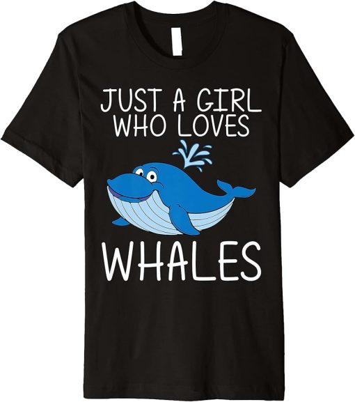 Funny Whale Art For Girls Kid Orca Narwhal Blue Whales Premium T-Shirt